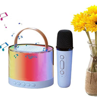 Mini Parlante Inalámbrico Luz Rgb Karaoke Con Micrófono Usb®