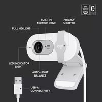Cámara Web Brio 100 Usb 1080p Y Con Obturador Color Blanco®