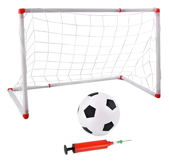 Arco De Futbol Infantil Con Pelota Inflador Color Blanco®