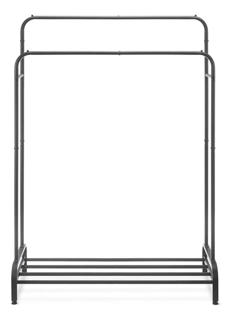 Perchero Doble De Metal Con Estante Inferior 110x54x150 Cm®