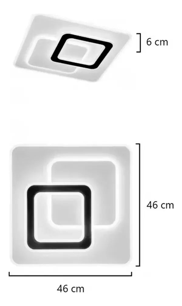 Plafón Led Cuadrado 72w 46x46cm Luz Mixta 4.000k Para Techo®