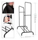 Perchero Doble De Metal Con Estante Inferior 110x54x150 Cm®