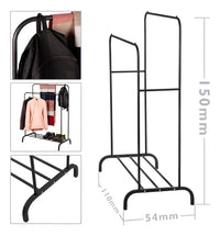 Perchero Doble De Metal Con Estante Inferior 110x54x150 Cm®