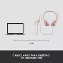 Logitech H390 Auriculares Usb-a Con Micrófono Y Cancelación Color Rosa