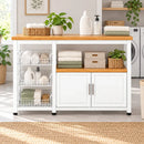Organizador de cocina 3 canastos y 2 puertas blanco y natural
