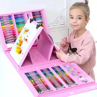 Set Kit De Arte 208 Piezas Valija Infantil Con Atril Rosado®