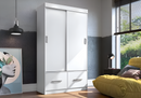 Ropero Moderno Funcional 2 Cajones 3 Estantes Mdf Blanco®