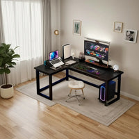 Escritorio gamer en L fibra de carbono y hierro 160x120cm®
