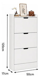 Zapatera Mdf 3 Niveles Con Estante Blanco Hasta 12 Pares®