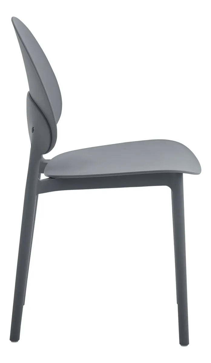 Silla De Comedor/exterior Gris Mate Polipropileno Premium®