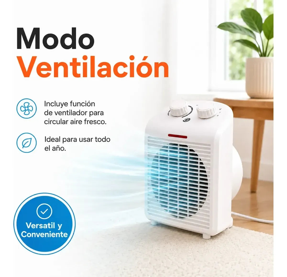 Calefactor Caloventilador Titanheat 2000w Potente Blanco®