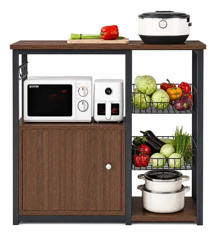 Organizador Multiuso De Cocina Premium Metal Madera Marrón®