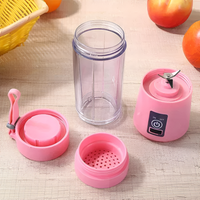 Mini Licuadora Portátil De Batido Recargable Usb 380ml Pink®