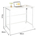 Escritorio Plegable Minimalista Metal/Mdf Práctico Blanco®