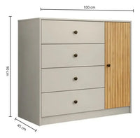Cómoda Riscado 4 Cajones y 1 Puerta Living Calidad Premium®