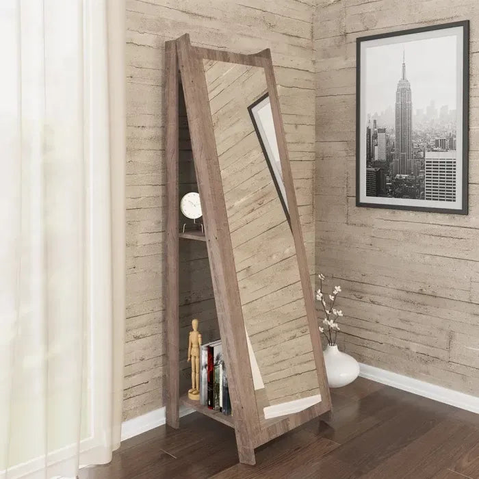 Espejo Moderno con Borde para Living Dormitorio+2 Estantes®