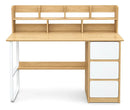 Escritorio profesional OFI MDF y metal natural y blanco