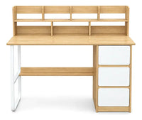 Escritorio profesional OFI MDF y metal natural y blanco
