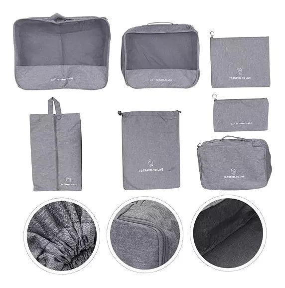 Kit Organizador De Viaje Con Cremallera Water Proof 7piezas®