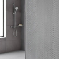 Cortina De Baño Impermeable Poliester 180x180 Gris Calidad®