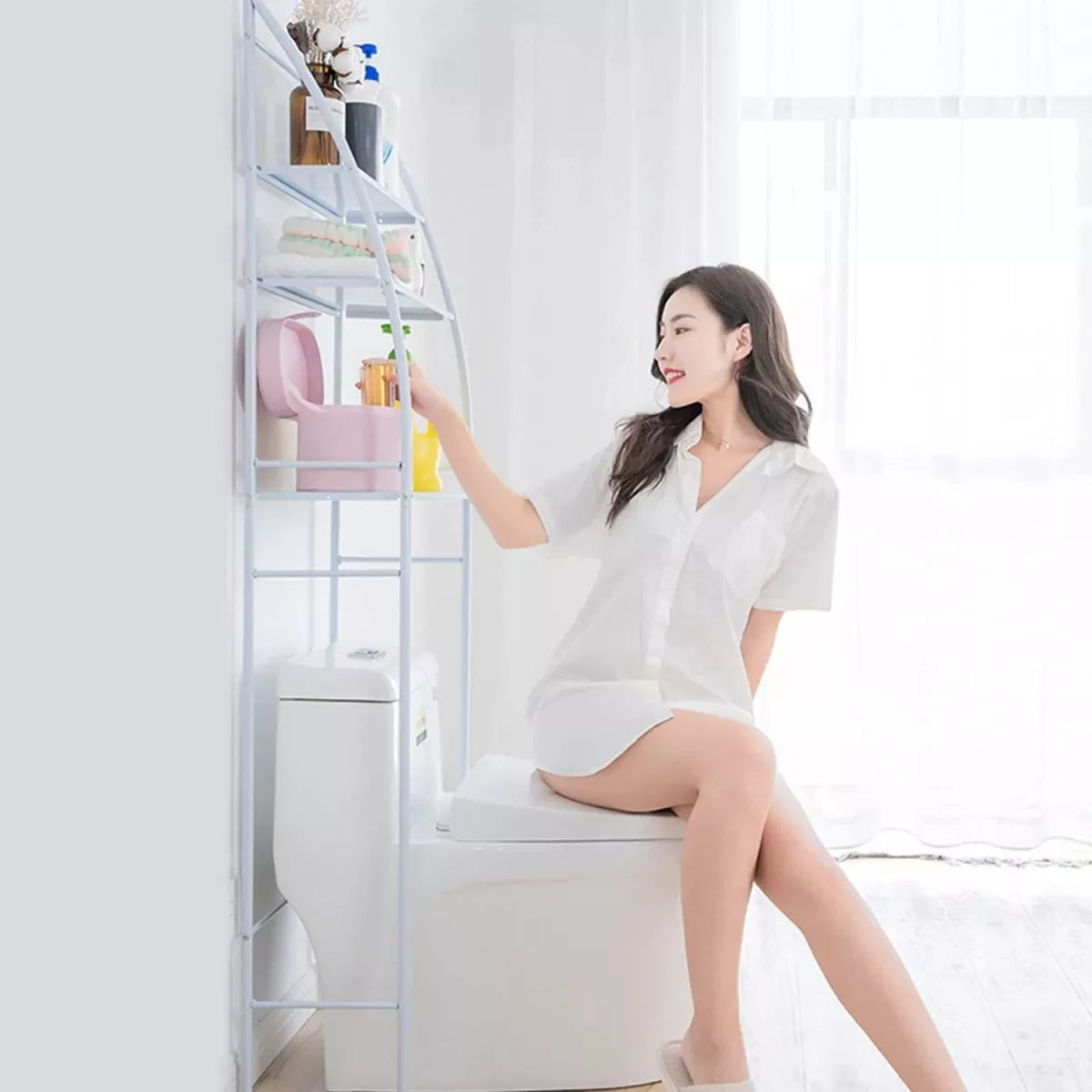 Mueble Organizador Baño Rack Estante Sanitario Taza Repisa®