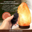 Lámpara Piedra Rústica De Sal Himalaya Base De Madera®