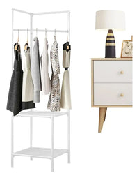 Perchero Esquinero Metalico 2 Estantes Resistente 180x45cm®