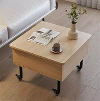 Mesa Ratona Mdf Elevación Con Cajón Oculto 55cm Con Ruedas®
