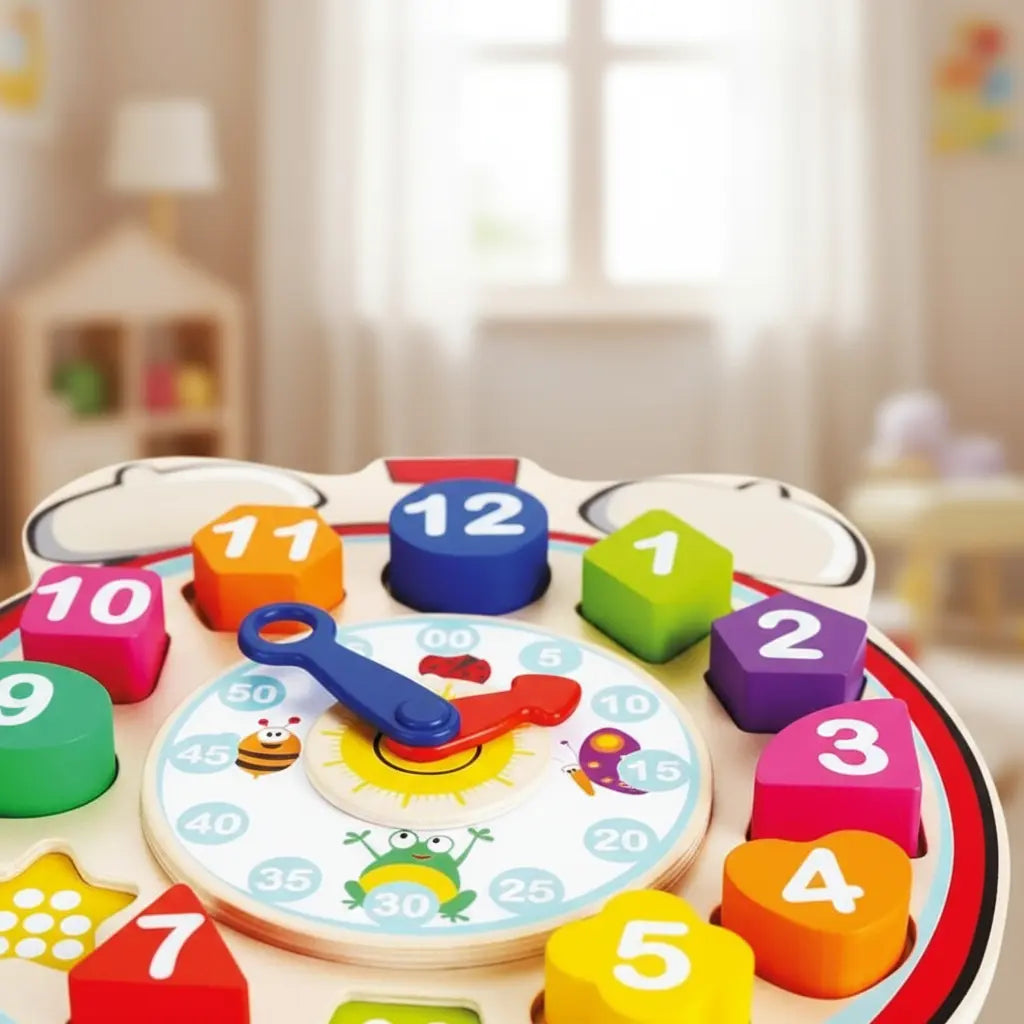 Juguete Para Niños Reloj De Madera Didactico Colores®