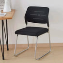 Silla Con Respaldo Tapizada Acolchonada Patas Cromadas Negra®