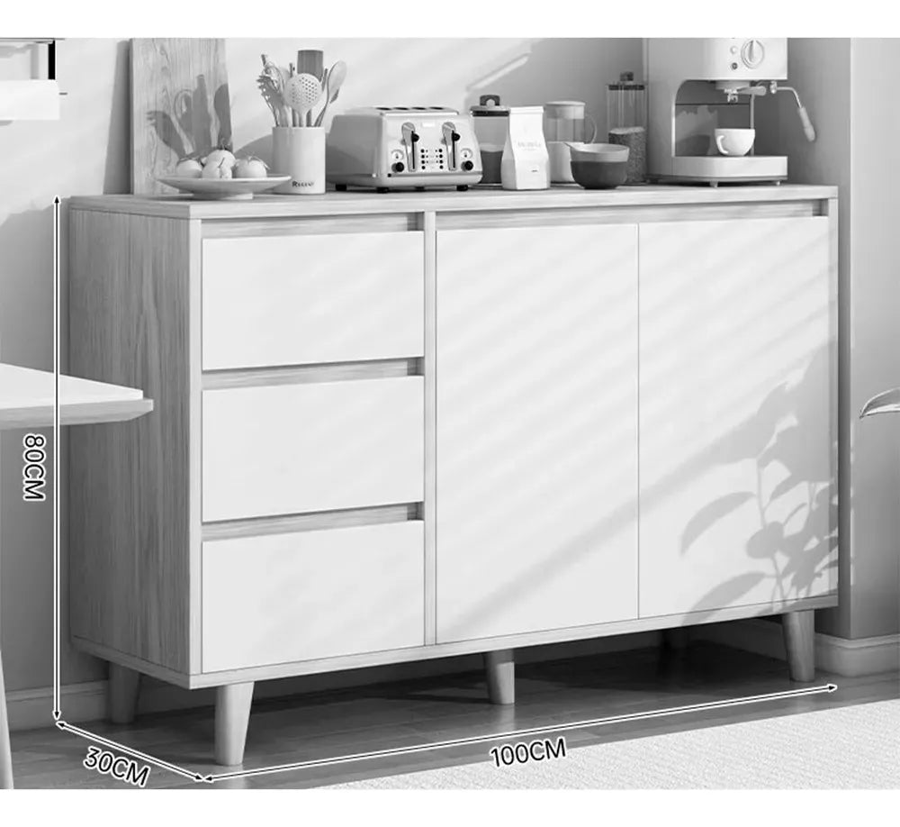 Mueble Organizador Alacena 3 Cajones 2 Puertas 100x30x80cm®