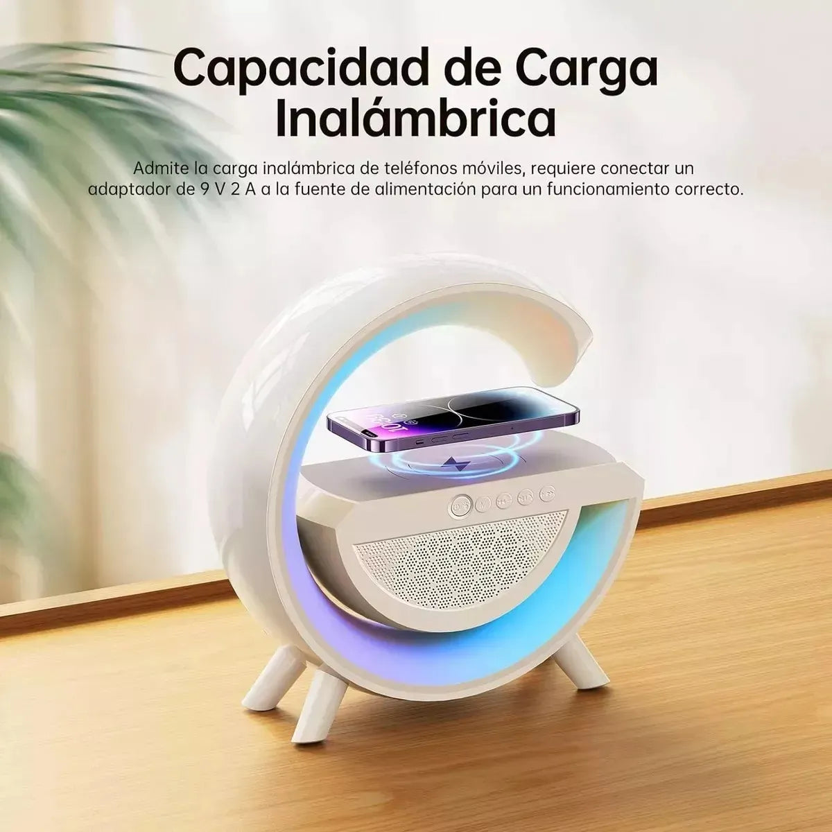 Lampara Led G Veladora Cargador Parlante Rgb Blanco®