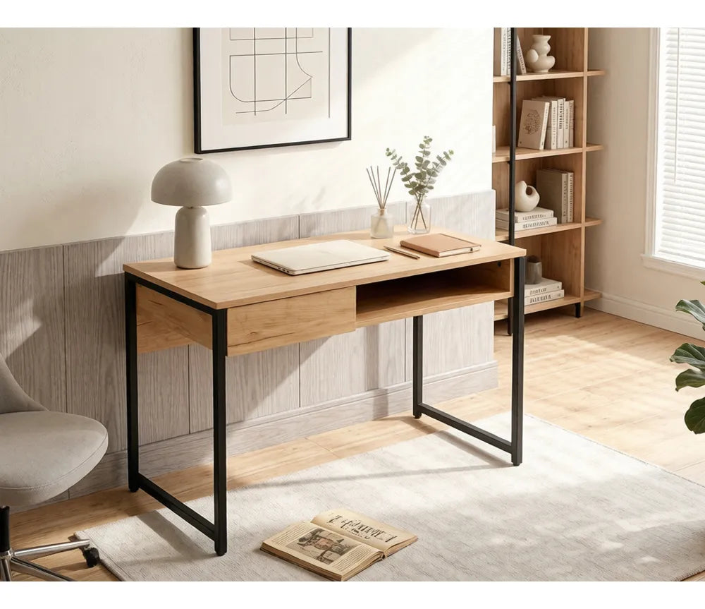 Escritorio Industrial Premium Mdf/metal Con Cajón Estante®