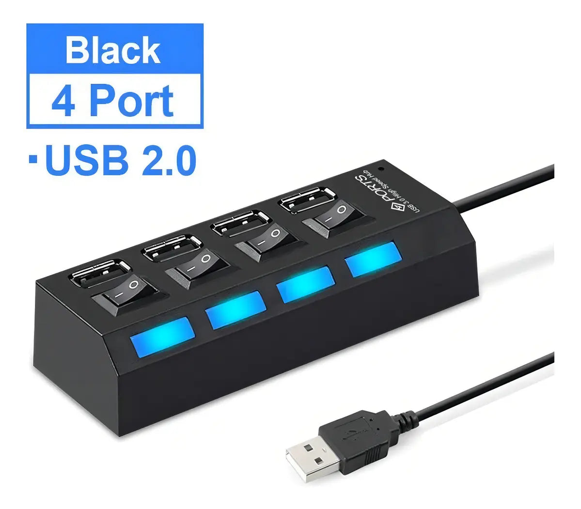 Hub Usb Treqa 4 Puertos Cable 40cm Resistente Y Seguro®