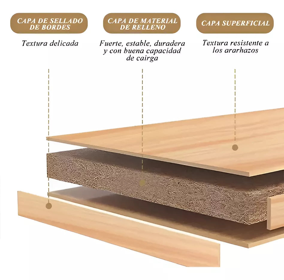 Mesa De Luz Marrón Y Blanco 3 Estantes Y Cajón 33x26x60cm®