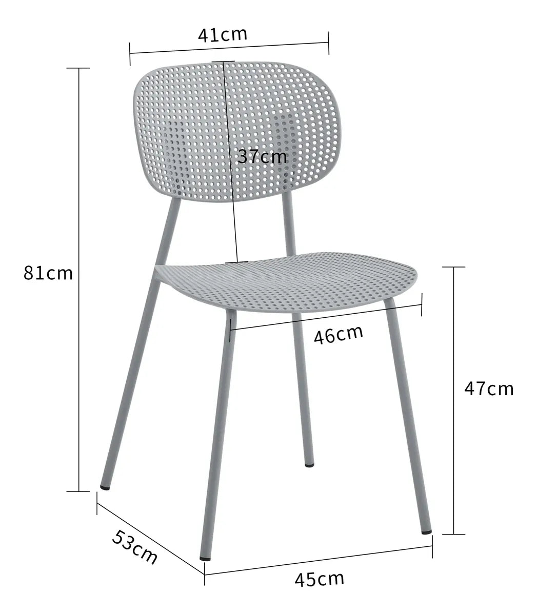 Silla De Comedor Gris Mate Metal/polipropileno Premium®