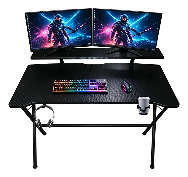 Escritorio Gamer Premium Con Estante+Luces Rgb Colores®