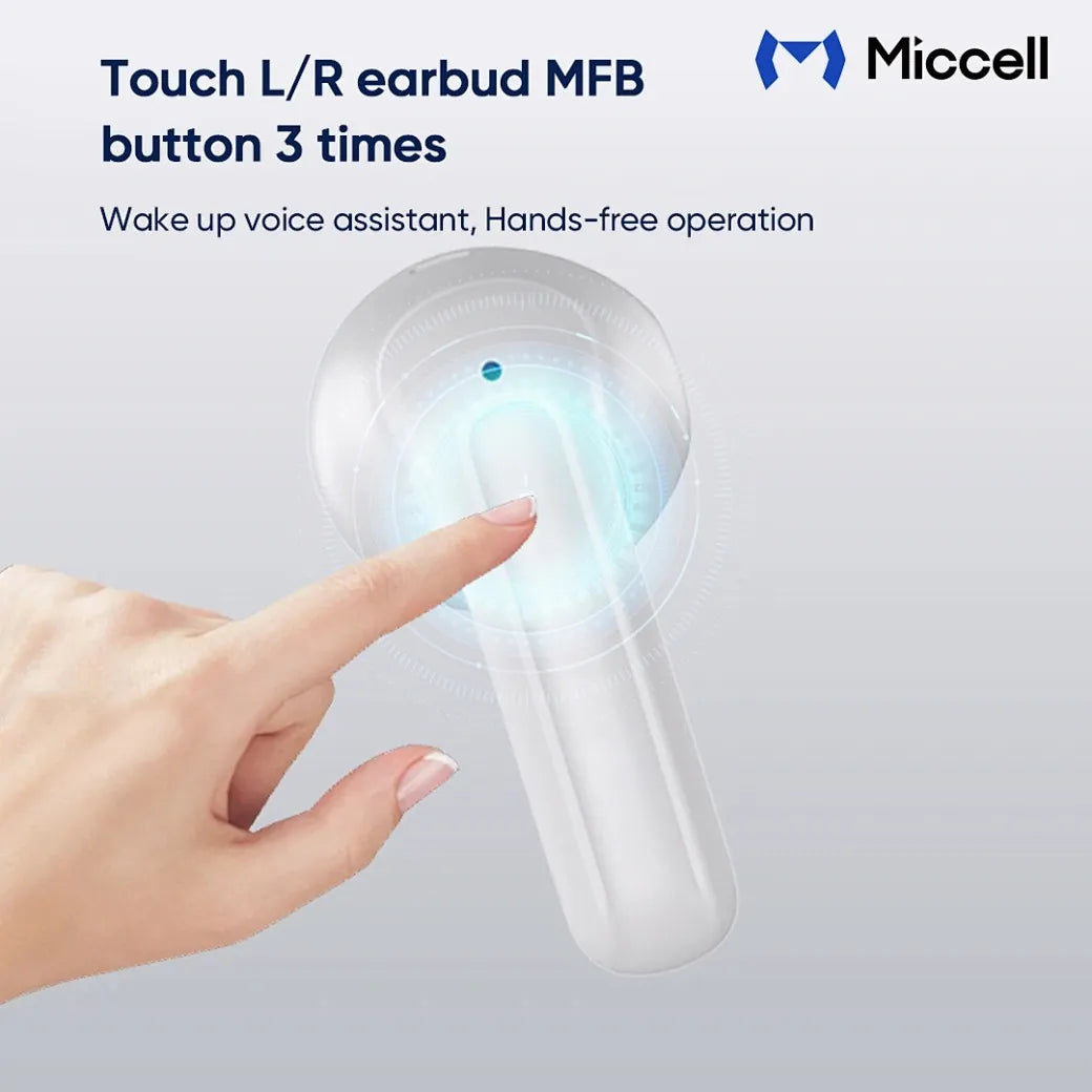 Auricular Inalambrico Miccell Vq-bh109 Bt Tws Blanco®