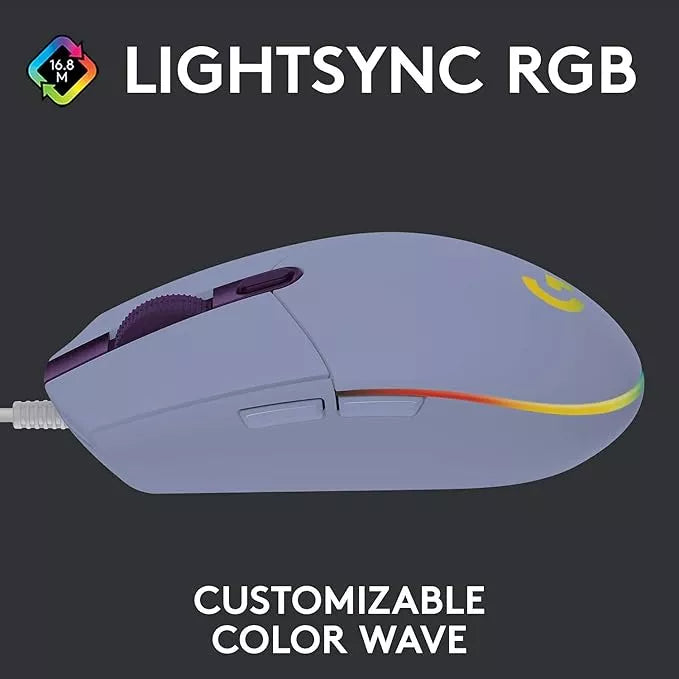 Mouse Gamer Logitech Gg Series G203 8000dpi 6 Botones Lila
