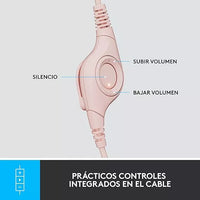 Logitech H390 Auriculares Usb-a Con Micrófono Y Cancelación Color Rosa