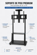 Soporte De Pie Para Televisor Con Ruedas Negro de 32''- 70''®