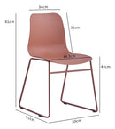 Silla Moderna De Polipropileno/base Metal Terracota Premium®