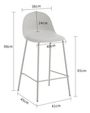 Taburete Minimalista Polipropileno/hierro Blanco Mate Premium®