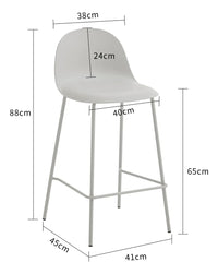 Taburete Minimalista Polipropileno/hierro Blanco Mate Premium®