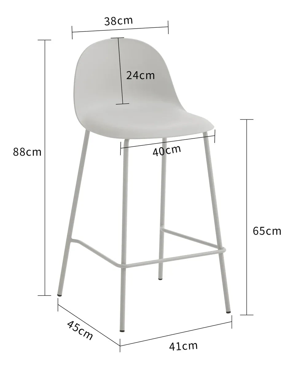 Taburete Minimalista Polipropileno/hierro Blanco Mate Premium®