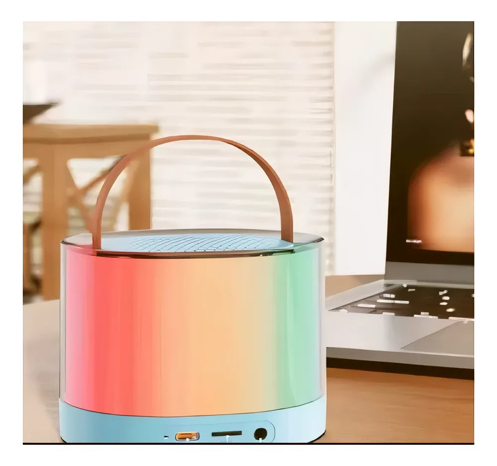Mini Parlante Inalámbrico Luz Rgb Karaoke Con Micrófono Usb®