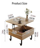 Mesa Ratona Mdf Elevación Con Cajón Oculto 55cm Con Ruedas®
