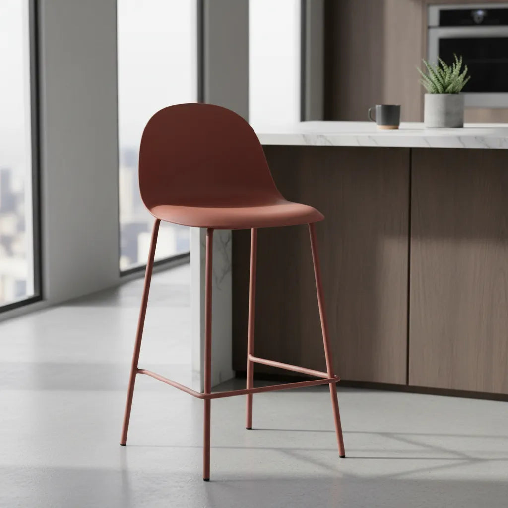 Taburete Minimalista Polipropileno/hierro Terracota Mate®