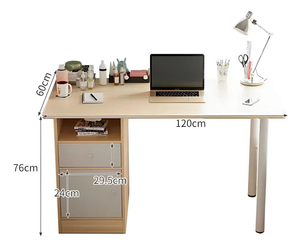 Escritorio Minimalista Para Oficina Mdf Y Metal 120cm Prof®