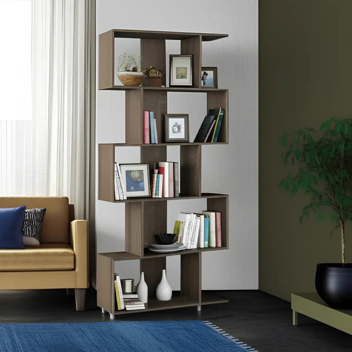 Biblioteca Geometrica Linea Retro 5 Estantes Premium Resist®